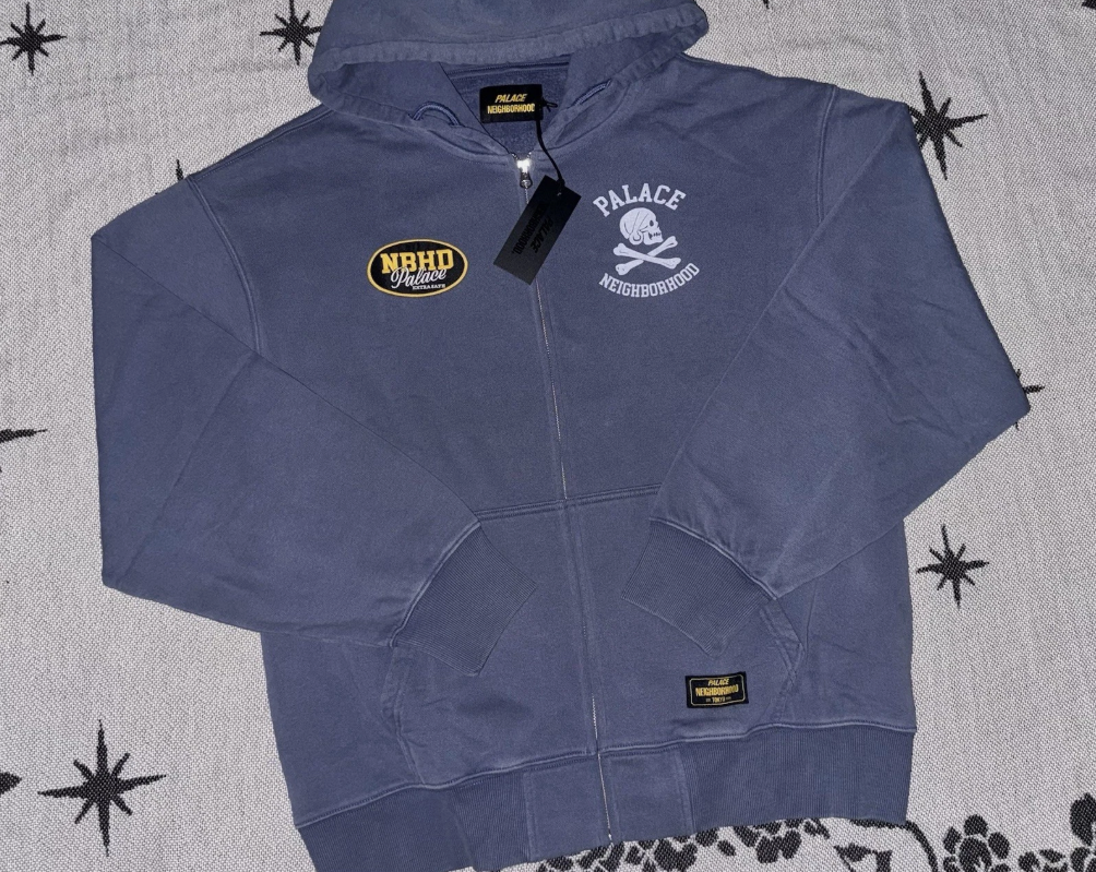 Palace x Neighborhood Skull Zip Hood Navy — Weekender Layer Memo