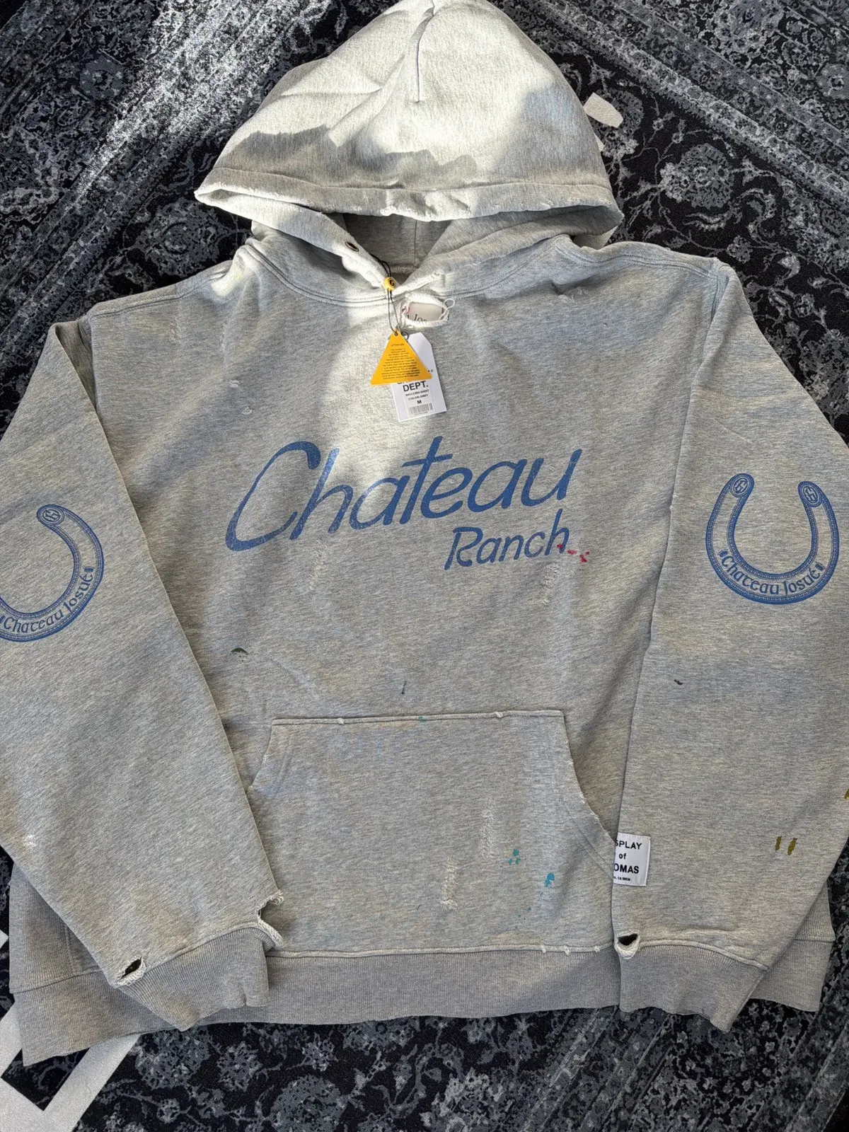 Gallery Dept.Distressed Chateau Ranch Hoodie Heather Grey — Painted Ranch, Broken-In Balance