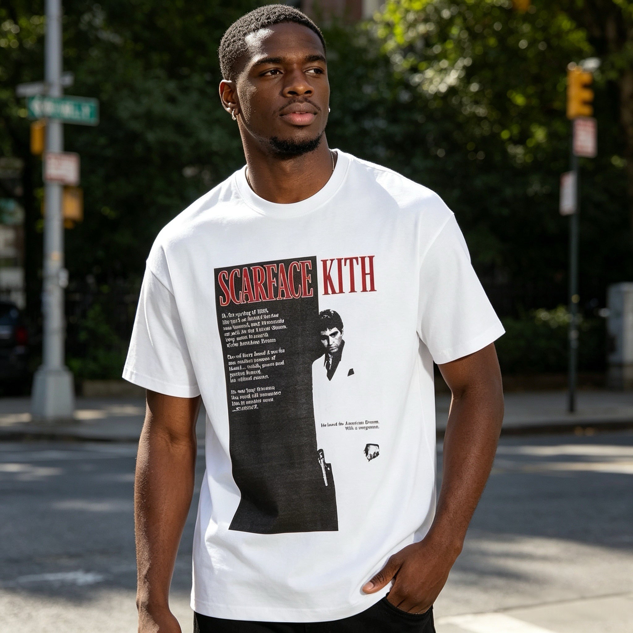 Kith x Scarface Film Poster Vintage Tee White β Archive Graphic, Light Base