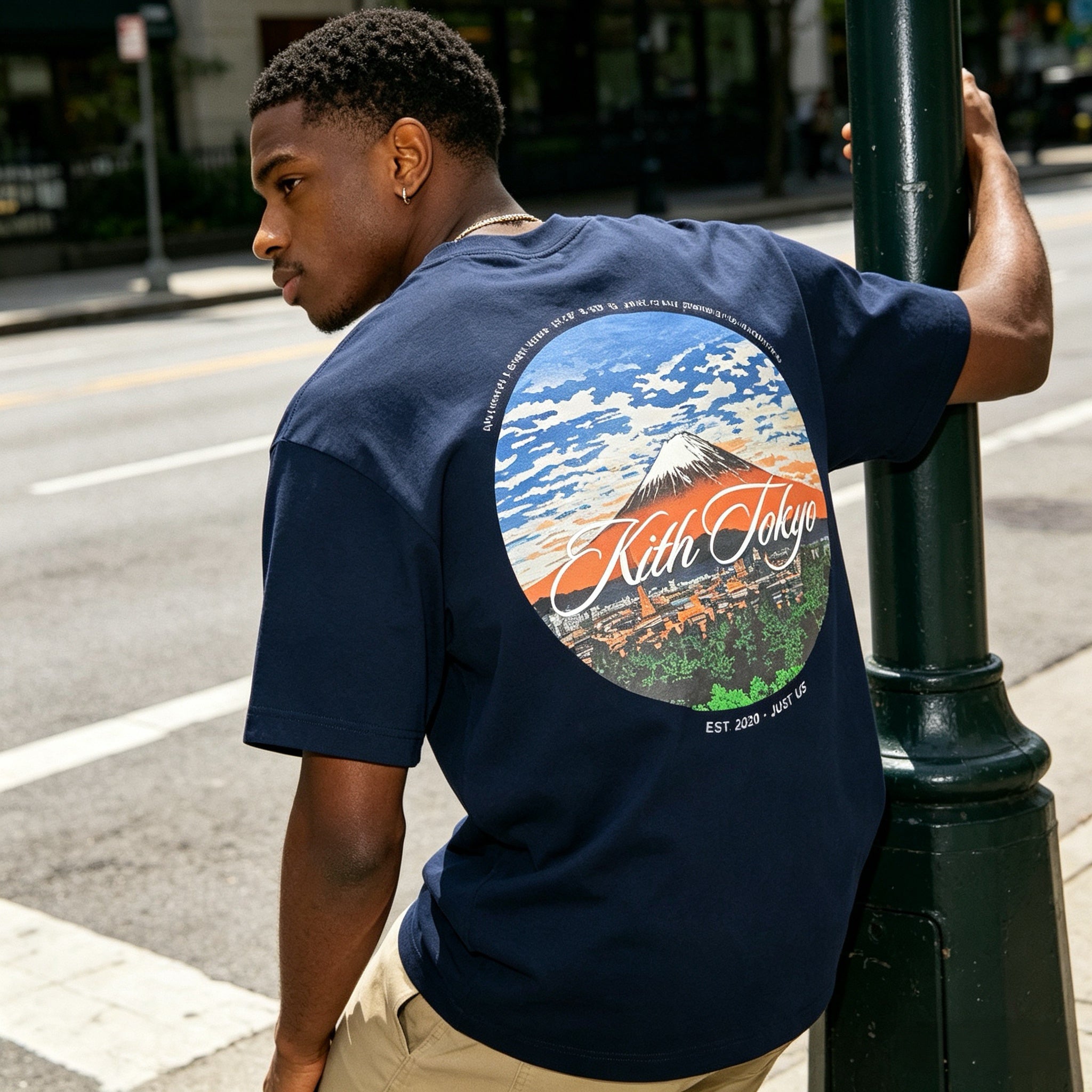 KITH TOKYO FUJI LOGO TEE Navy β Midnight City Graphic