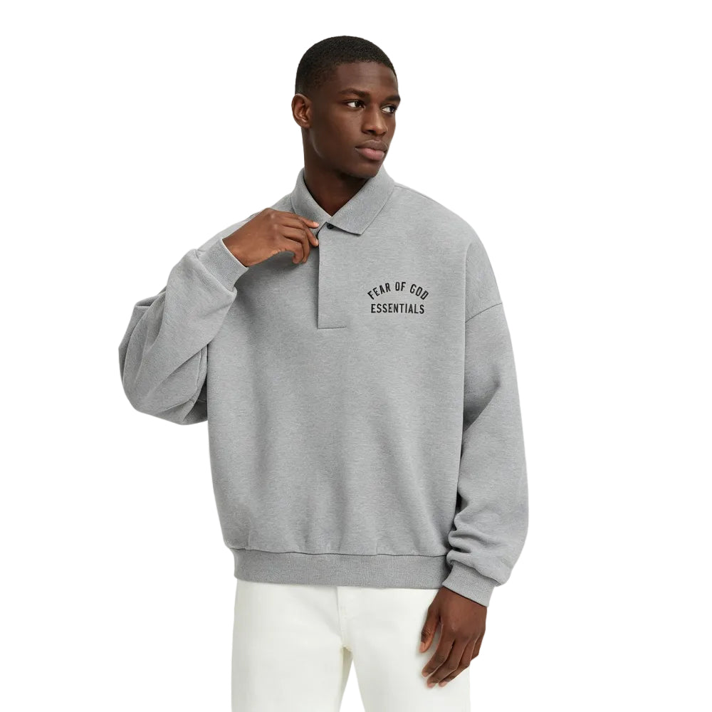 Fear of God Essentials Fleece Polo Dark Heather