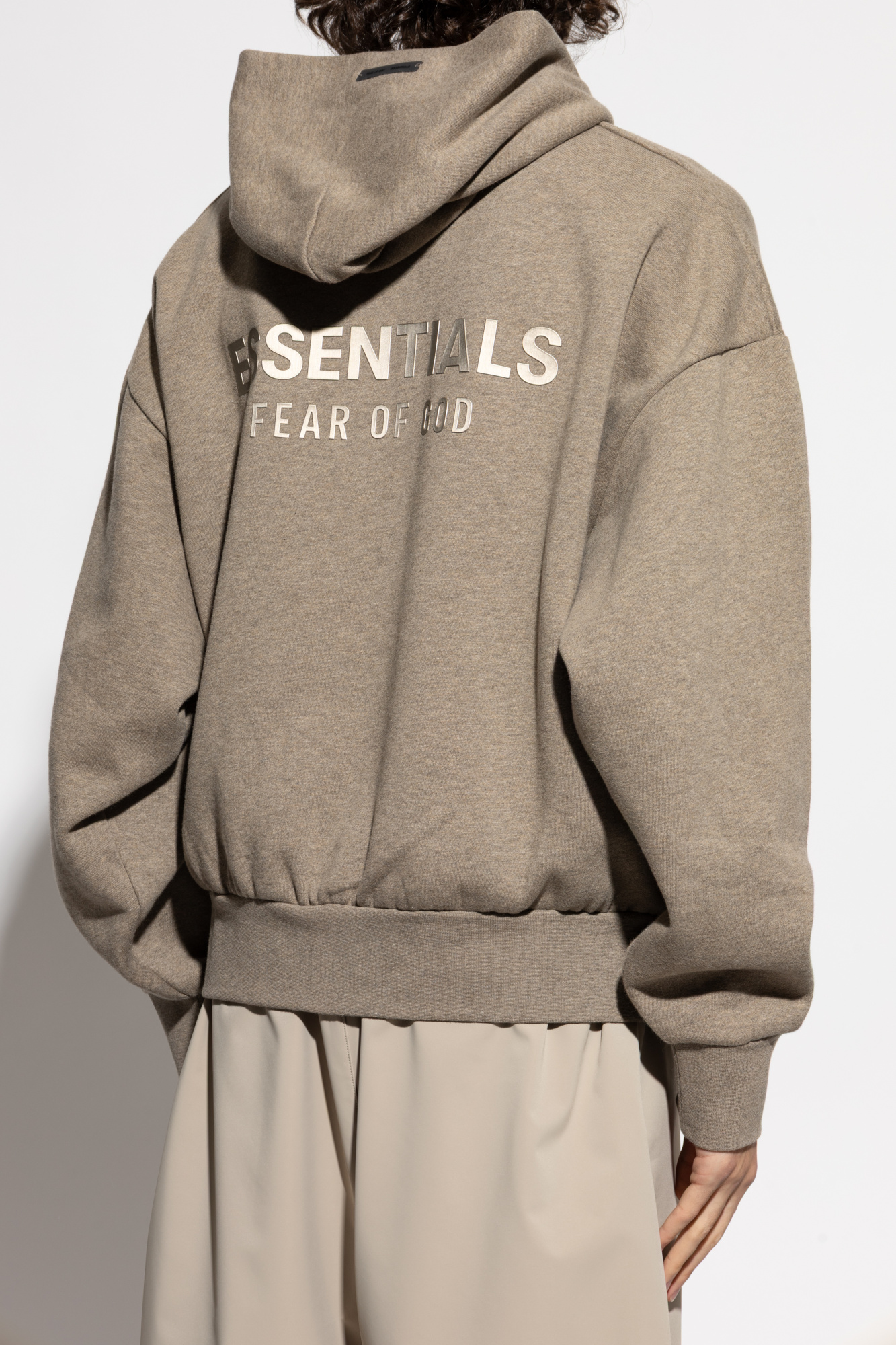 Fear of God Essentials Classic Fit Fleece Hoodie Homestead Heather — Core Fleece Midtone System