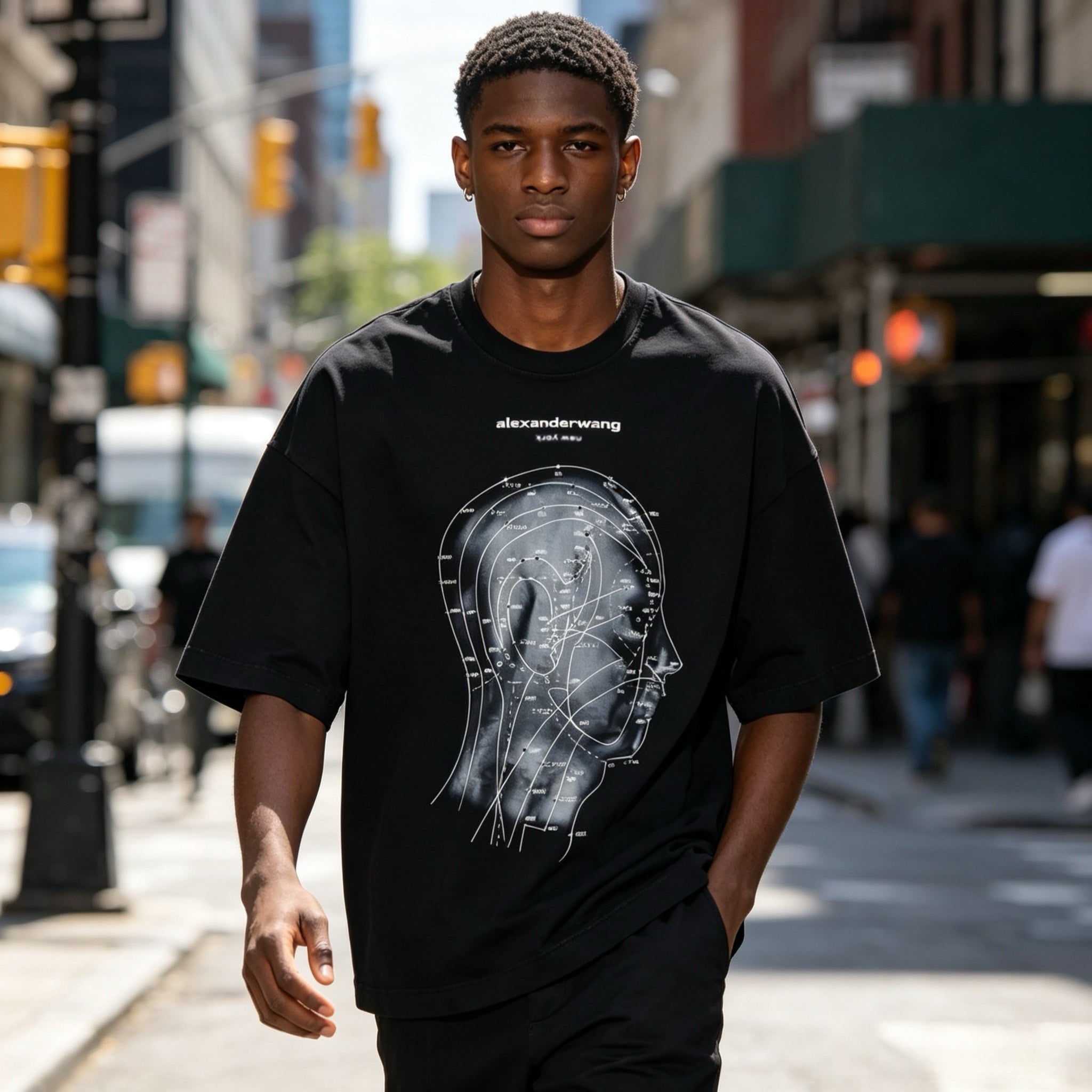 Alexander Wang Eastern Medicine Tee In Washed Black