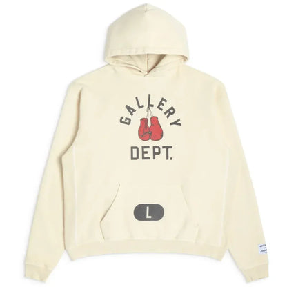 Gallery Dept. Boxing Merch Hoodie Cream - AFV Clothes