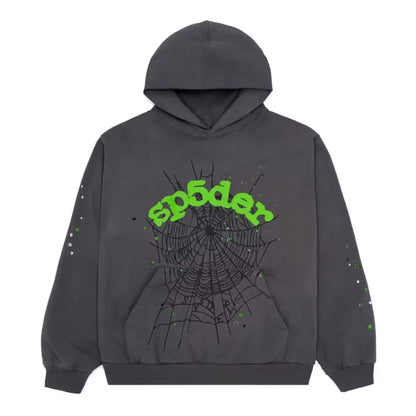 Sp5der Wait Web Hoodie Slate Grey