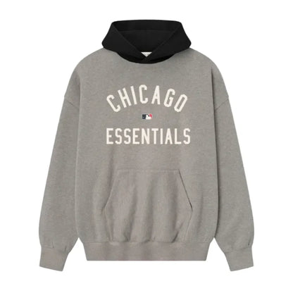 Fear of God Essentials White Sox Sport Hoodie Concrete Heather Black