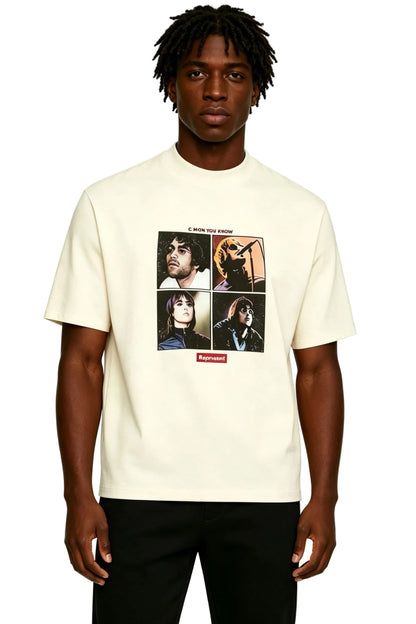 Represent Liam Gallagher Cmon You Know Vintage Tee White