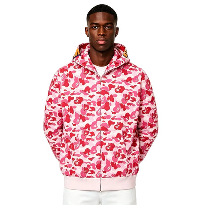 BAPE ABC Camo Shark Full Zip Hoodie Pink