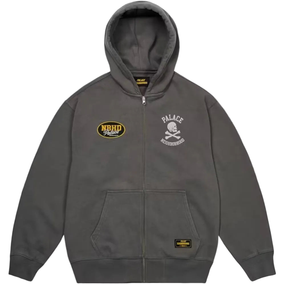 Palace x Neighborhood Skull Zip Hood Charcoal