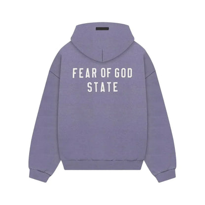 Fear of God Essentials Heavy Fleece Full Zip Hoodie Lavender - AFV Clothes