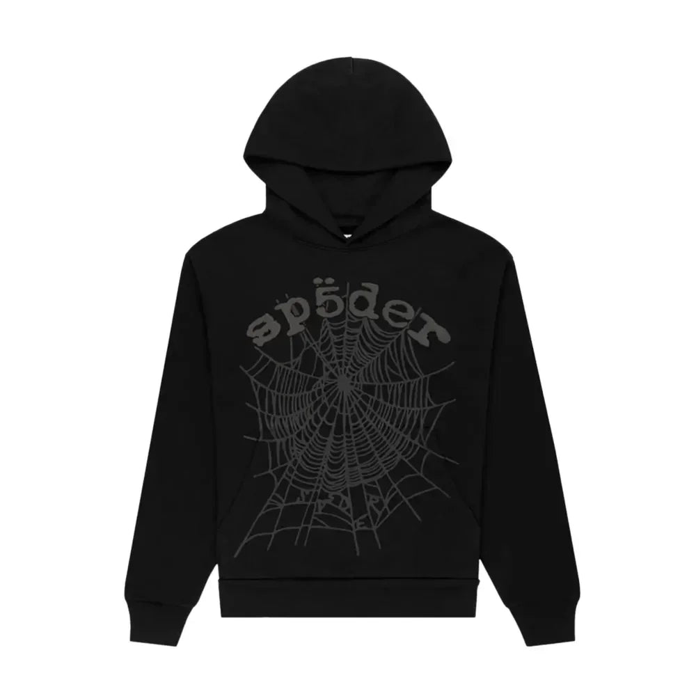 Sp5der Phantom Web Hoodie Black - AFV Clothes