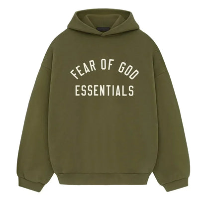 Fear of God Essentials Fleece Hoodie Military - AFV Clothes