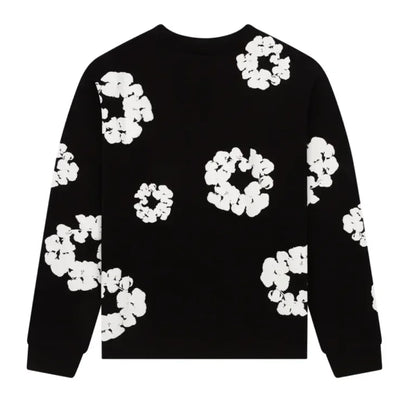 Denim Tears Long Sleeve Cotton Wreath T-shirt Black - AFV Clothes