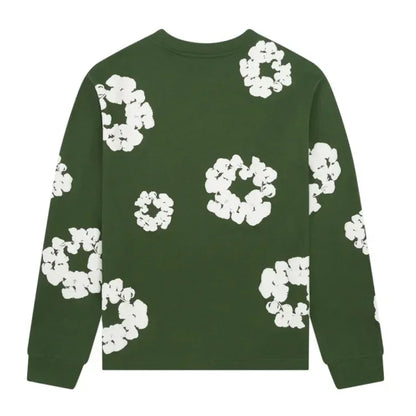 Denim Tears Long Sleeve CottonWreath T-shirt Green - AFV Clothes