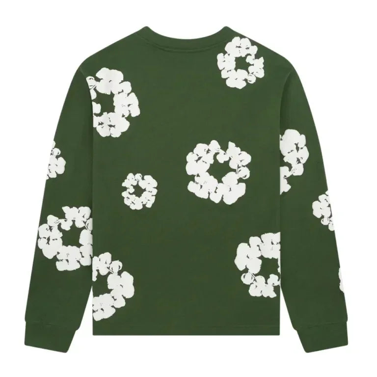 Denim Tears Long Sleeve CottonWreath T-shirt Green - AFV Clothes