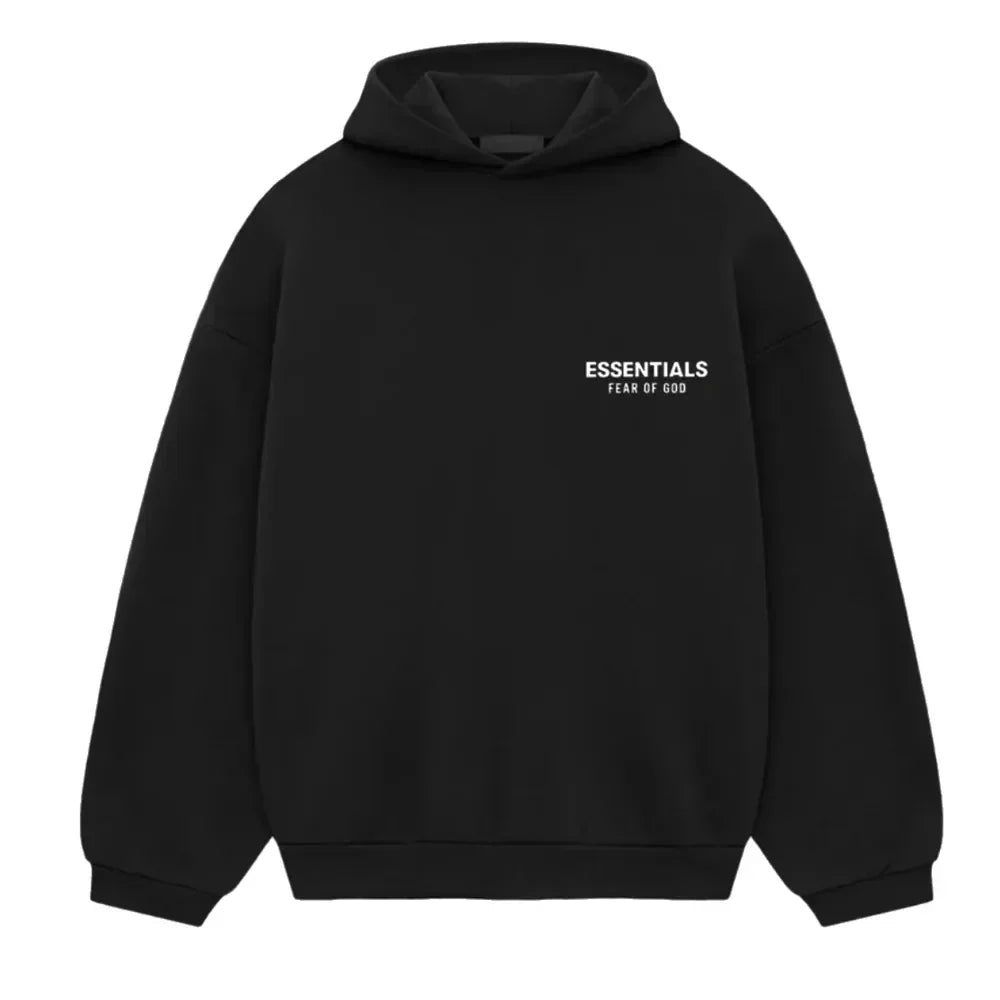Fear of God Essentials Fleece Hoodie II Black FW24 - AFV Clothes
