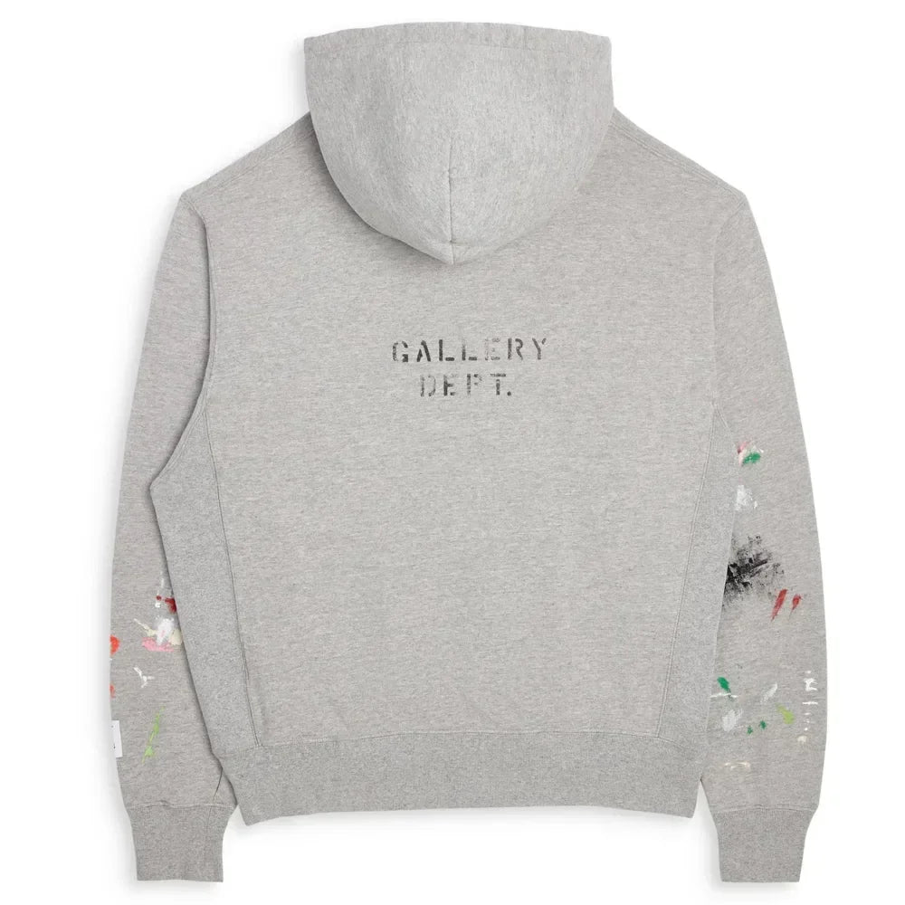 DEPT LOGO PAINTED HOODIE Heather Grey - AFV Clothes