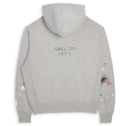 DEPT LOGO PAINTED HOODIE Heather Grey - AFV Clothes