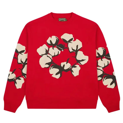 Denim Tears X Cactus Plant Flea Market Cactus Tears Crewneck Red - AFV Clothes