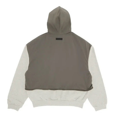 Fear Of God Essentials Nylon Fleece Hooded Sweater Dark Heather Oatmeal/lnk - AFV Clothes