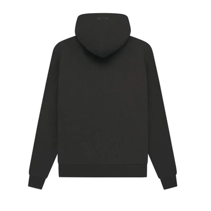 Fear Of God Essentials Waffle Raglan Hoodie Off Black - AFV Clothes