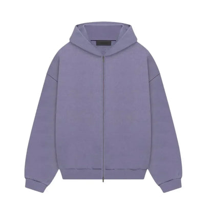 Fear of God Essentials Heavy Fleece Full Zip Hoodie Lavender - AFV Clothes