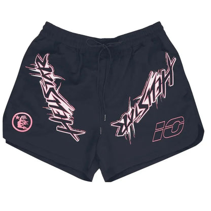 Hellstar Waxed Nylon Athletic Shorts Black - AFV Clothes