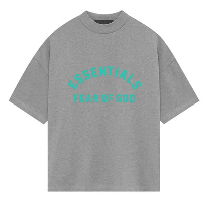 Fear of God Essentials Heavy Jersey Short-Sleeve Tee Dark Heather Oatmeal - AFV Clothes