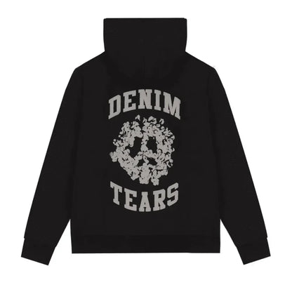 Denim Tears University Zip Hoodie Black - AFV Clothes
