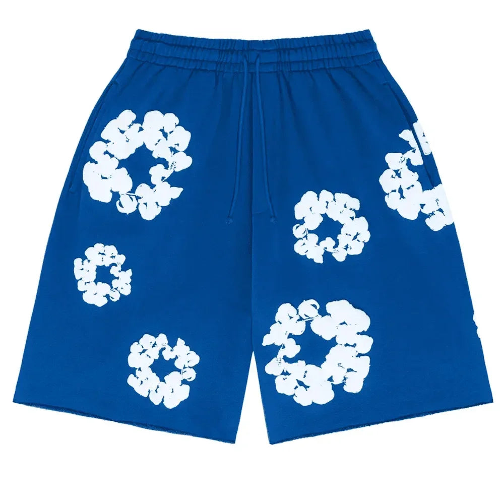Cotton Wreath Shorts Royal Blue