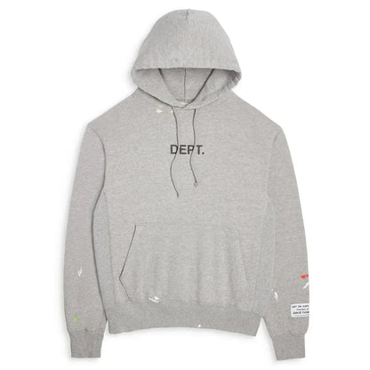 DEPT LOGO PAINTED HOODIE Heather Grey - AFV Clothes
