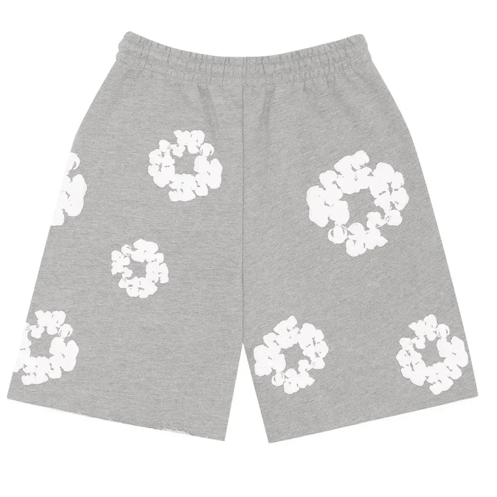 Denim Tears The Cotton Wreath Shorts Grey - AFV Clothes