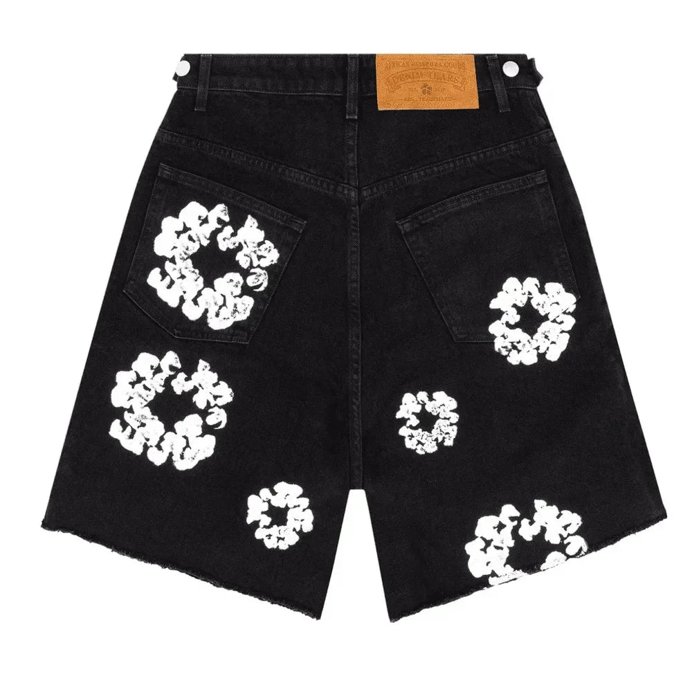 Denim Tears Wreath Jean Short Black - AFV Clothes