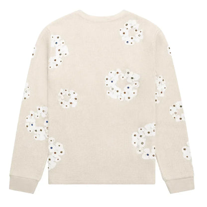 Denim Tears Rhinestone Wreath Thermal Oatmeal - AFV Clothes