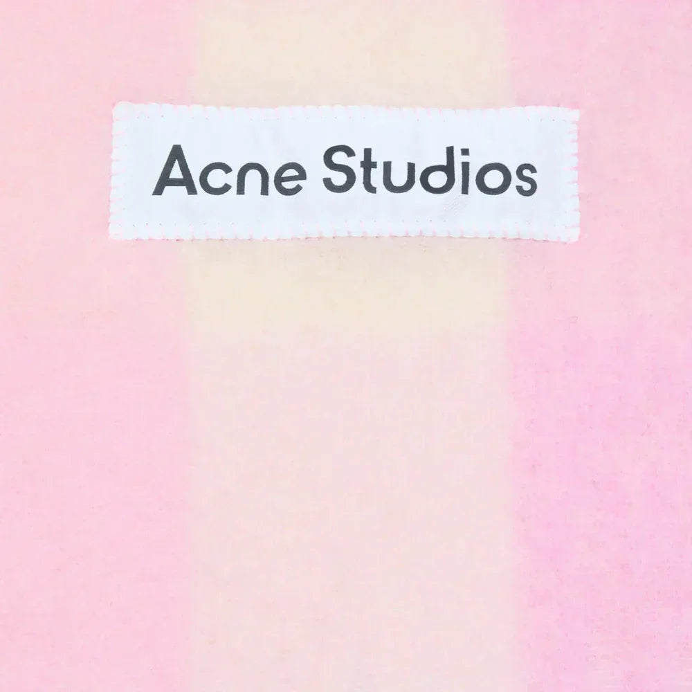 Acne Studios Mohair Checked Scarf Candy Pink/White/Pale Pink 