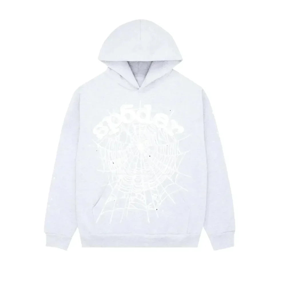Sp5der OG Web Hoodie Heather Grey - AFV Clothes