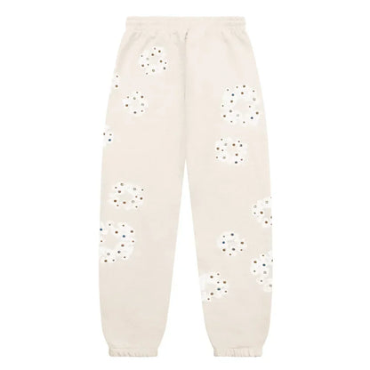 Denim Tears Rhinestone Cotton Wreath Sweatpants Oatmeal - AFV Clothes