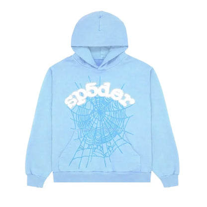 Sp5der Web Hoodie Sky Blue - AFV Clothes